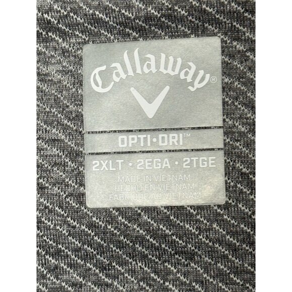 Callaway Men's Opti-Dry Gray Fine Line Heathered Golf Polo Shirt Size 2XLT - Picture 5 of 8